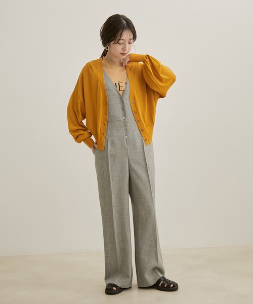 VIS（ビス）の「【EASY CARE・洗える】レイヤードサロペット（サロペット/オーバーオール・レディース・ブラック/グレー・S/M）」の11枚目の写真