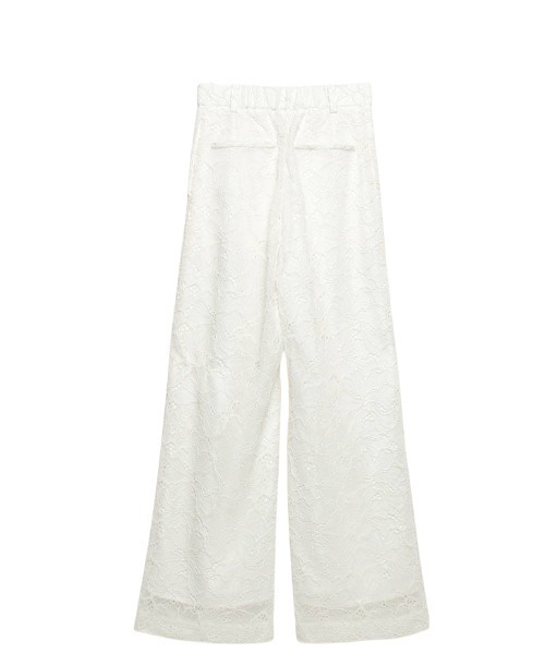 anuans（アニュアンス）の「オリジナルフラワーレースセミフレアパンツ  