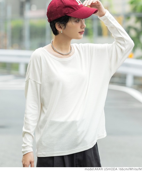 coca(coca)(コカ)の「ガーゼ天竺ドルマントップス(Tシャツ/カットソー・レディース・ホワイト/チャコールグレー・M/L)」の12枚目の写真
