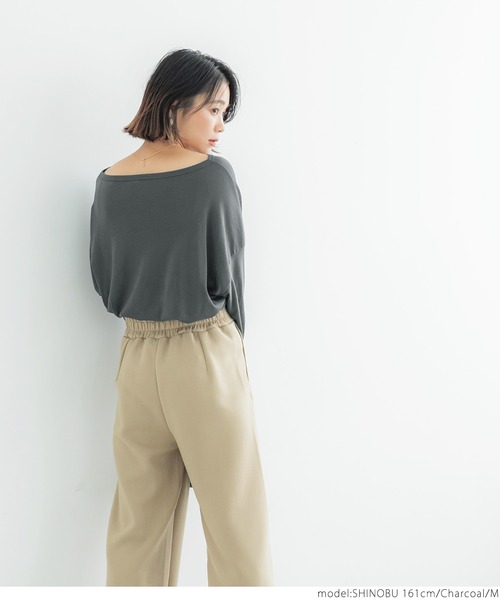 coca(coca)(コカ)の「ガーゼ天竺ドルマントップス(Tシャツ/カットソー・レディース・ホワイト/チャコールグレー・M/L)」の6枚目の写真