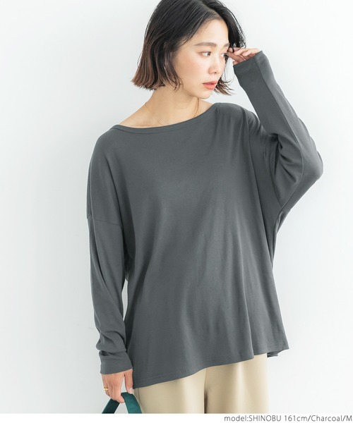 coca(coca)(コカ)の「ガーゼ天竺ドルマントップス(Tシャツ/カットソー・レディース・ホワイト/チャコールグレー・M/L)」の3枚目の写真