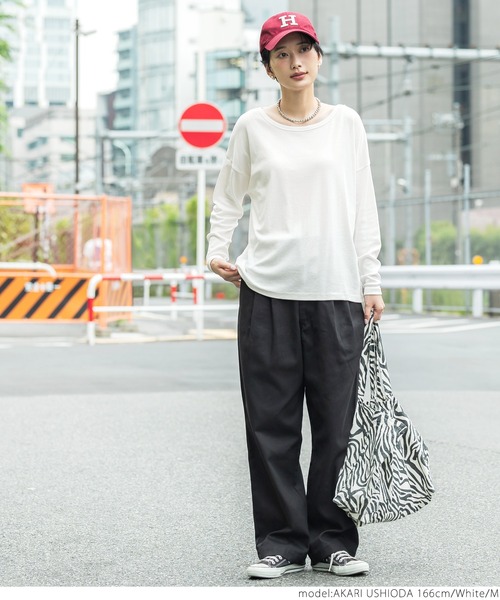 coca(coca)(コカ)の「ガーゼ天竺ドルマントップス(Tシャツ/カットソー・レディース・ホワイト/チャコールグレー・M/L)」の10枚目の写真