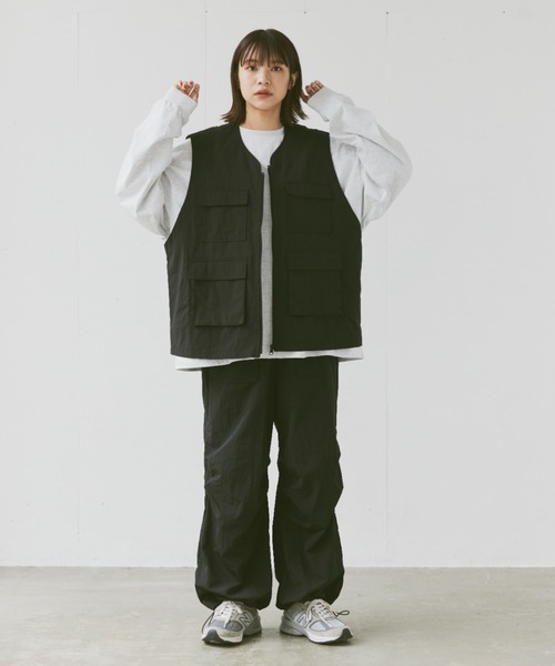 flaner（フラネ）の「Loose military nylon vest/ルーズミリタリー