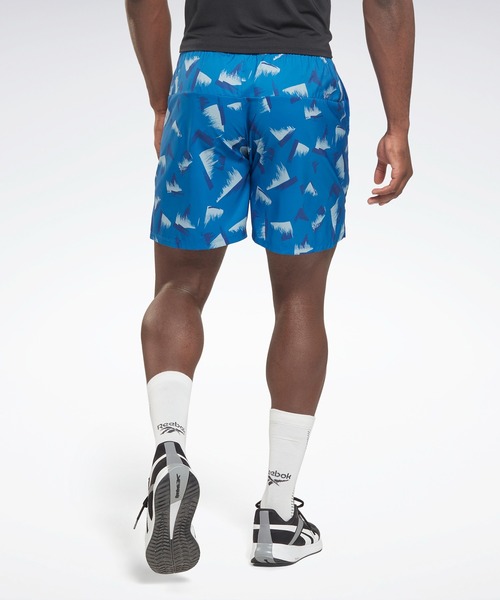 Reebok(リーボック)の「グラフィック スピード 2.0 ショーツ / Graphic Speed 2.0 Shorts(その他パンツ・メンズ・ブラック/ターコイズブルー/ブルー・SMALL/MEDIUM/LARGE/X-LARGE/XX-LARGE/X-SMALL/XXX-LARGE)」の4枚目の写真