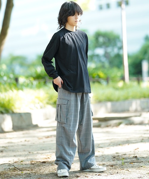 THE MILES（ザ マイルズ）の「AGITATOR アジテーター ビッグTシャツ ルーズＴ BIGTシャツ 無地T 長袖T ロンT（Tシャツ/カットソー・メンズ・ホワイト/ブラック・MEDIUM/LARGE）」の10枚目の写真