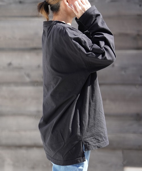 THE MILES（ザ マイルズ）の「AGITATOR アジテーター ビッグTシャツ ルーズＴ BIGTシャツ 無地T 長袖T ロンT（Tシャツ/カットソー・メンズ・ホワイト/ブラック・MEDIUM/LARGE）」の20枚目の写真