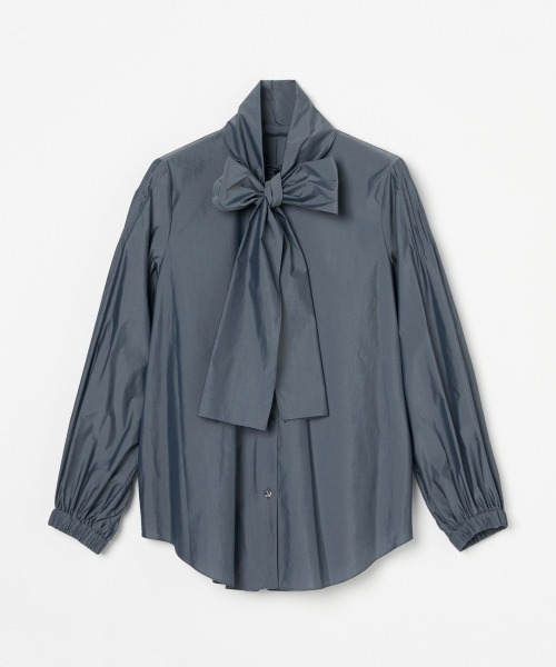 HELIOPOLE（エリオポール）の「CHAMBRAY TYPEWRITER BOW-TIE BL（シャツ/ブラウス・レディース・ピンク/グレー・38）」の12枚目の写真