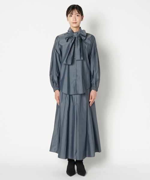 HELIOPOLE（エリオポール）の「CHAMBRAY TYPEWRITER BOW-TIE BL（シャツ/ブラウス・レディース・ピンク/グレー・38）」の5枚目の写真