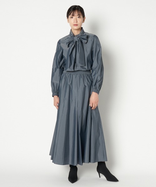 HELIOPOLE（エリオポール）の「CHAMBRAY TYPEWRITER BOW-TIE BL（シャツ/ブラウス・レディース・ピンク/グレー・38）」の10枚目の写真