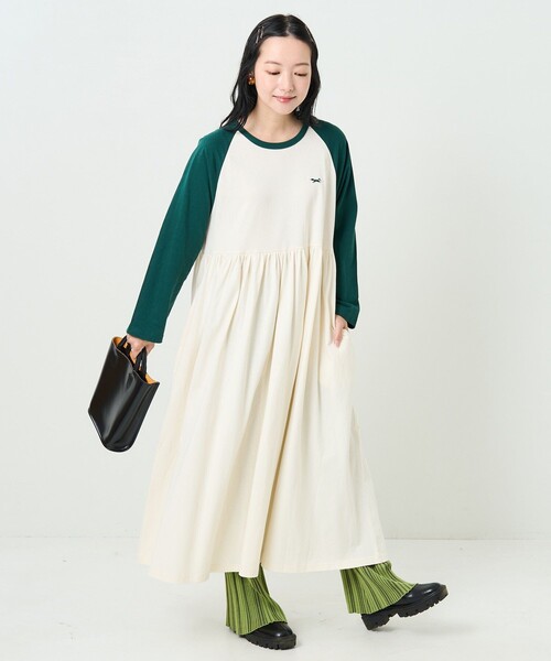 FREAK'S STORE（フリークスストア）の「TOWN CRAFT × FREAK'S STORE/タウンクラフト 　別注 ベースボール切替ワンピース（ワンピース・レディース・ブラック/ブラウン/グリーン・ﾌﾘ-）」の18枚目の写真