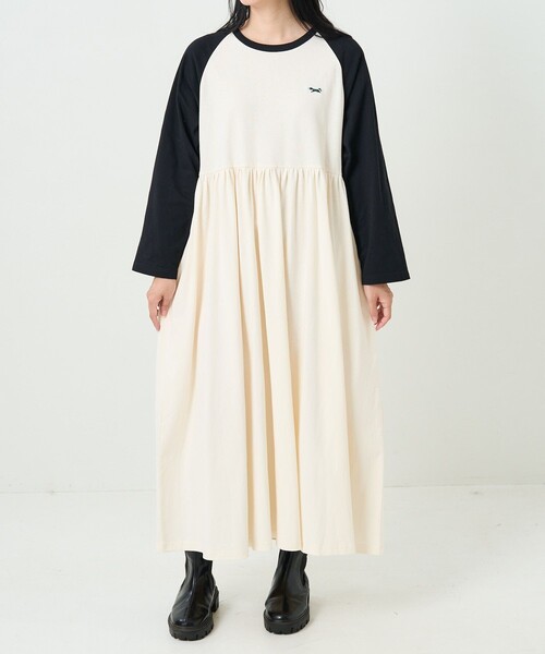 FREAK'S STORE（フリークスストア）の「TOWN CRAFT × FREAK'S STORE/タウンクラフト 　別注 ベースボール切替ワンピース（ワンピース・レディース・ブラック/ブラウン/グリーン・ﾌﾘ-）」の22枚目の写真