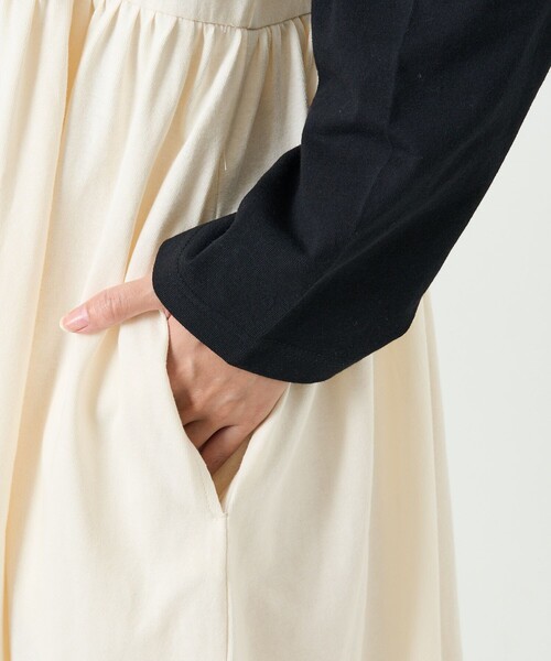 FREAK'S STORE（フリークスストア）の「TOWN CRAFT × FREAK'S STORE/タウンクラフト 　別注 ベースボール切替ワンピース（ワンピース・レディース・ブラック/ブラウン/グリーン・ﾌﾘ-）」の9枚目の写真