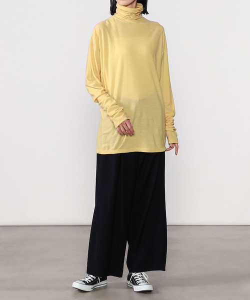 UNFIL（アンフィル）の「unfil | メリノジャージー タートルネックTシャツ WOMEN（Tシャツ/カットソー・レディース・ブラック/オフホワイト/イエロー・1）」の8枚目の写真