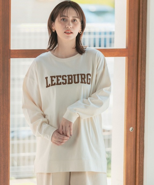 studio CLIP（スタディオクリップ）の「フロッキーロゴロンTシャツ（Tシャツ/カットソー・レディース・オフホワイト/グリーン/ネイビー/ライトグレー・FREE）」の5枚目の写真