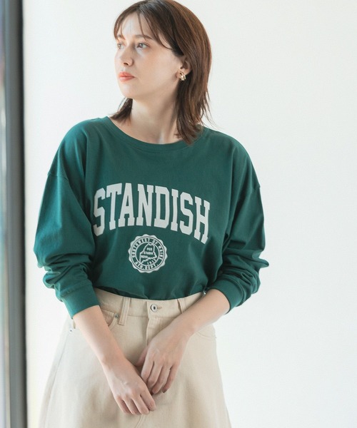 studio CLIP（スタディオクリップ）の「フロッキーロゴロンTシャツ（Tシャツ/カットソー・レディース・オフホワイト/グリーン/ネイビー/ライトグレー・FREE）」の10枚目の写真