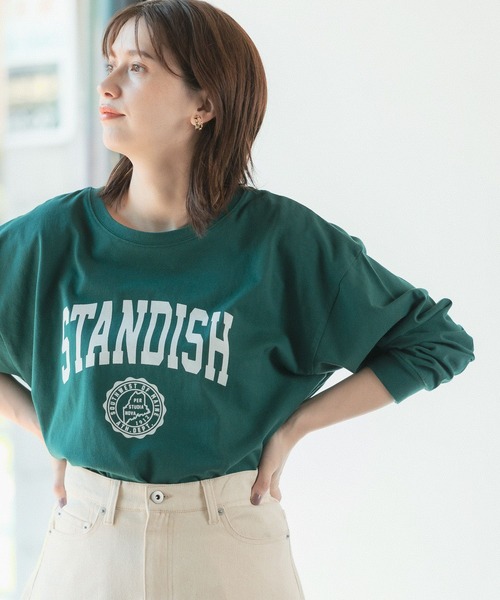 studio CLIP（スタディオクリップ）の「フロッキーロゴロンTシャツ（Tシャツ/カットソー・レディース・オフホワイト/グリーン/ネイビー/ライトグレー・FREE）」の17枚目の写真