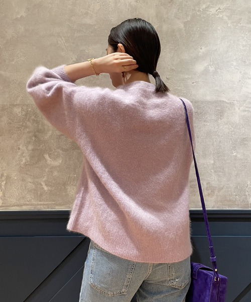 IENA LA BOUCLE(イエナラブークル)の「IENA LA BOUCLE ラクーンファーニットプルオーバー(ニット/セーター・レディース・ブラック/チャコールグレー/ホワイト/パープル・FREE)」の14枚目の写真