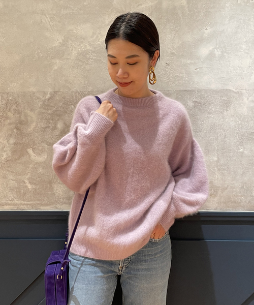 IENA LA BOUCLE(イエナラブークル)の「IENA LA BOUCLE ラクーンファーニットプルオーバー(ニット/セーター・レディース・ブラック/チャコールグレー/ホワイト/パープル・FREE)」の15枚目の写真