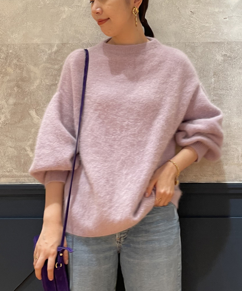 IENA LA BOUCLE(イエナラブークル)の「IENA LA BOUCLE ラクーンファーニットプルオーバー(ニット/セーター・レディース・ブラック/チャコールグレー/ホワイト/パープル・FREE)」の16枚目の写真