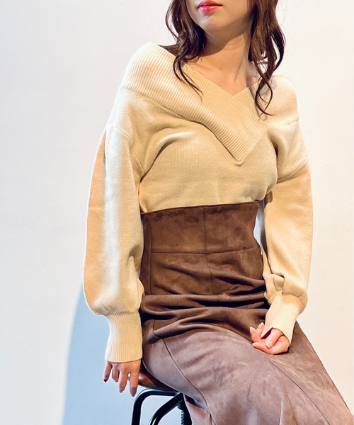 NOMAE（ノーマエ）の「太リブVネックニット（ニット/セーター）」 - WEAR