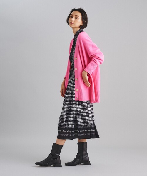 セール】ハウンドトゥースプリントワンピース（シャツワンピース
