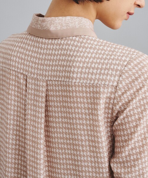 セール】ハウンドトゥースプリントワンピース（シャツワンピース
