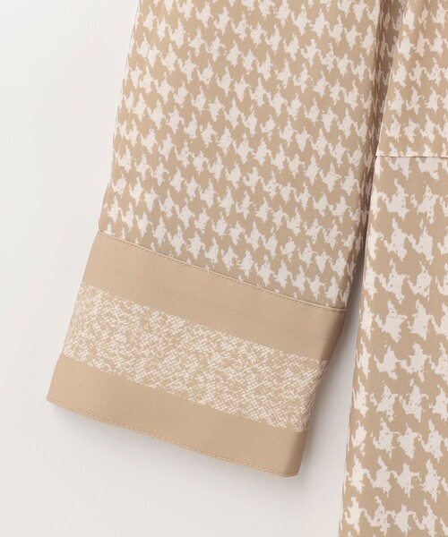 セール】ハウンドトゥースプリントワンピース（シャツワンピース