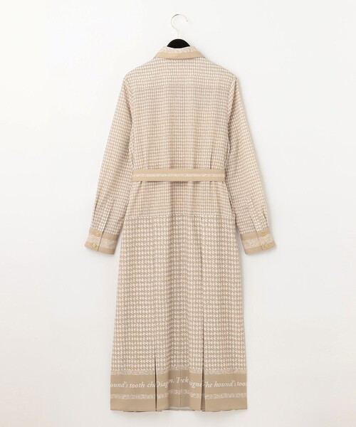 セール】ハウンドトゥースプリントワンピース（シャツワンピース