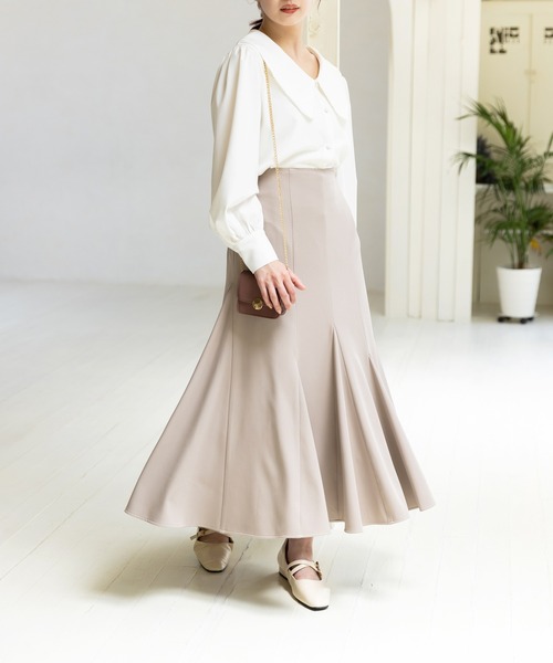 SLURR（スラ―）の「マーメイドボリュームスカート（スカート・レディース・ブラック/ベージュ/アイボリー・FREE）」の5枚目の写真