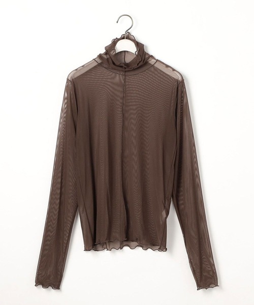 179/WG（イチナナキュウダブルジー）の「シアーメッシュタートルインナー（Tシャツ/カットソー・レディース・グリーン/ピンク/オフホワイト/ブルー/ブラウン/ブラック/サックスブルー/ピンクベージュ・FREE）」の10枚目の写真