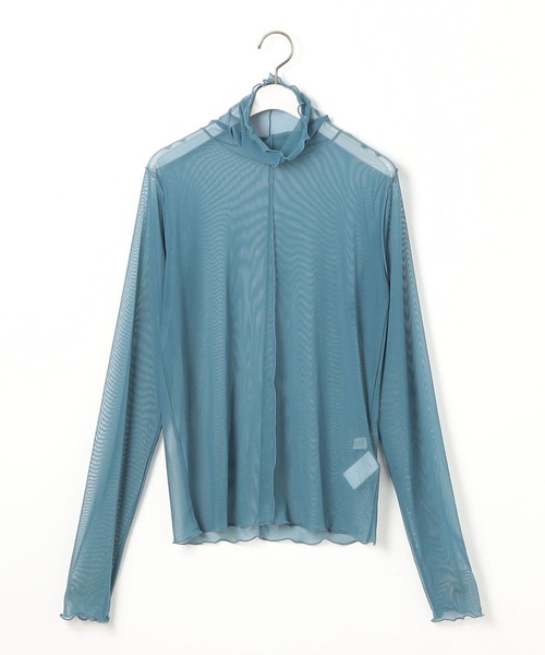 179/WG（イチナナキュウダブルジー）の「シアーメッシュタートルインナー（Tシャツ/カットソー・レディース・グリーン/ピンク/オフホワイト/ブルー/ブラウン/ブラック/サックスブルー/ピンクベージュ・FREE）」の13枚目の写真