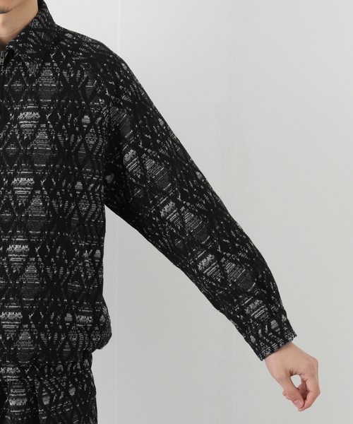 EDIFICE LA BOUCLE(エディフィスラブークル)の「【LA BOUCLE / ラブークル】ショートブルゾン DEVEAUX ジャカード(ブルゾン・メンズ・ブラックミックス/ブラック系その他・2/1)」の9枚目の写真