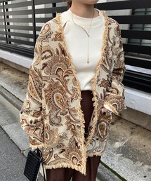 CAPRICIEUX LE'MAGE | ジャガードハーフコート(ノーカラーコート)