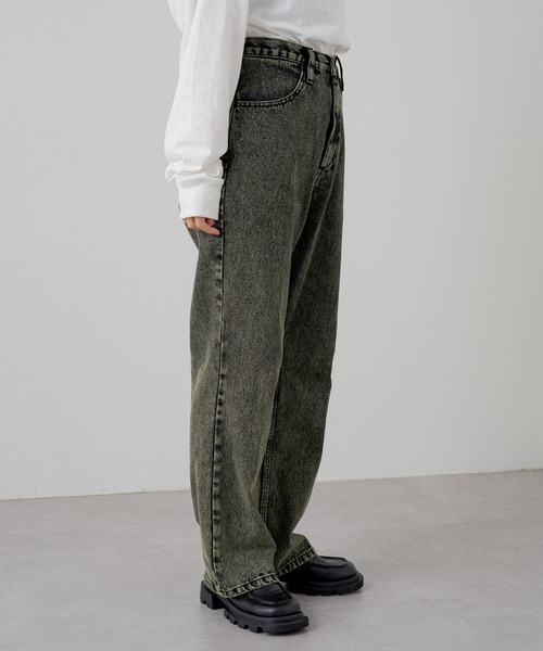 WHIMSIC（ウィムジック）の「【UNISEX】オーバーダイデニムパンツ（デニムパンツ・メンズ・ネイビー/パープル/イエロー・3/2/1）」の10枚目の写真