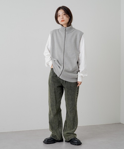 WHIMSIC（ウィムジック）の「【UNISEX】オーバーダイデニムパンツ（デニムパンツ・メンズ・ネイビー/パープル/イエロー・3/2/1）」の12枚目の写真