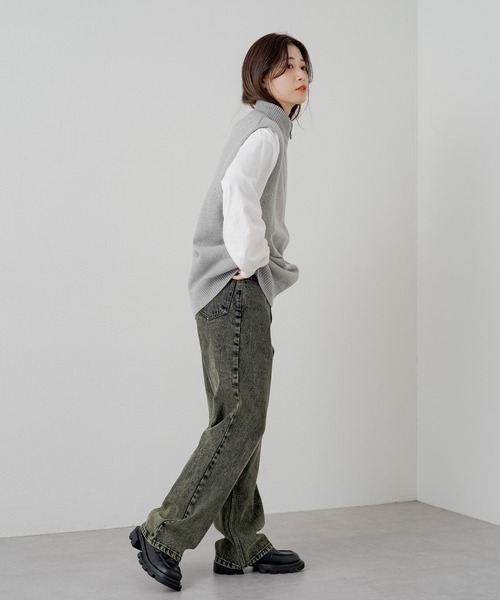 WHIMSIC（ウィムジック）の「【UNISEX】オーバーダイデニムパンツ（デニムパンツ・メンズ・ネイビー/パープル/イエロー・3/2/1）」の13枚目の写真