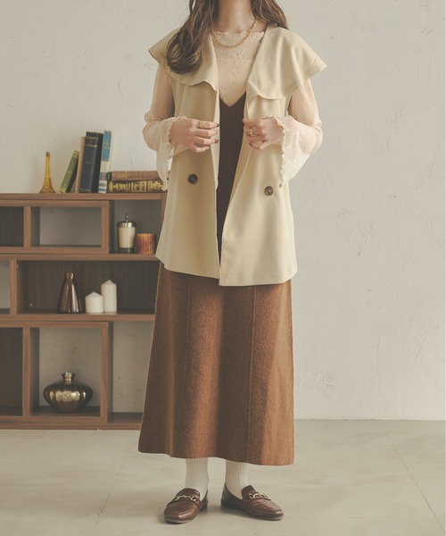 Ambre Neige(アンブルネージュ)の「ケープカラージレジャケット/【WEB/EC限定商品】(テーラードジャケット・レディース・ベージュ/モカ/ライトベージュ・FREE)」の18枚目の写真
