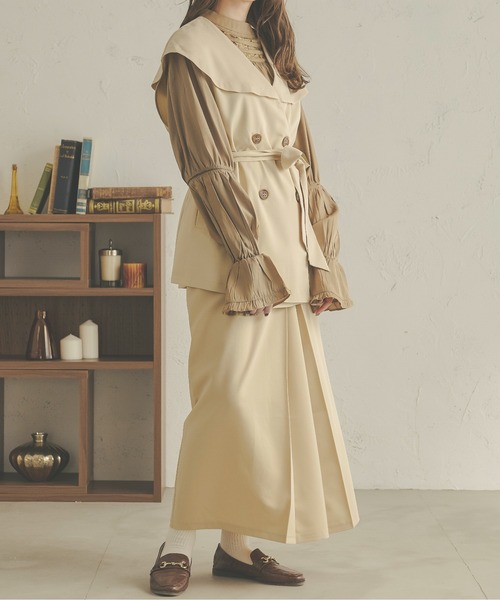 Ambre Neige(アンブルネージュ)の「ケープカラージレジャケット/【WEB/EC限定商品】(テーラードジャケット・レディース・ベージュ/モカ/ライトベージュ・FREE)」の4枚目の写真