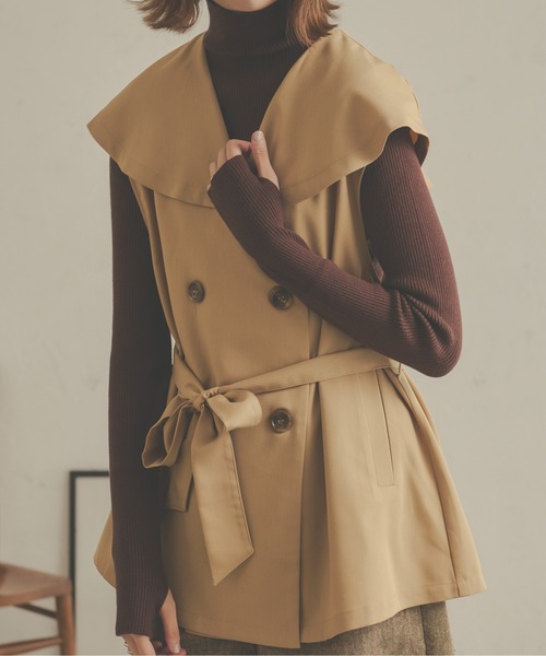 Ambre Neige(アンブルネージュ)の「ケープカラージレジャケット/【WEB/EC限定商品】(テーラードジャケット・レディース・ベージュ/モカ/ライトベージュ・FREE)」の21枚目の写真