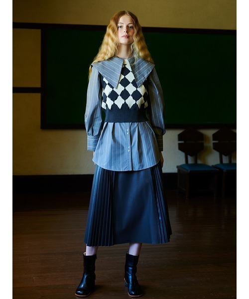 FURFUR（ファーファー）の「スリットアーガイルベスト（ベスト・レディース・チャコールグレー/ボルドー/キャメル・FREE）」の13枚目の写真