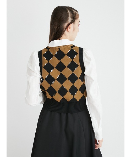 FURFUR（ファーファー）の「スリットアーガイルベスト（ベスト・レディース・チャコールグレー/ボルドー/キャメル・FREE）」の16枚目の写真