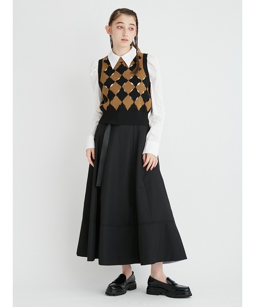 FURFUR（ファーファー）の「スリットアーガイルベスト（ベスト・レディース・チャコールグレー/ボルドー/キャメル・FREE）」の14枚目の写真