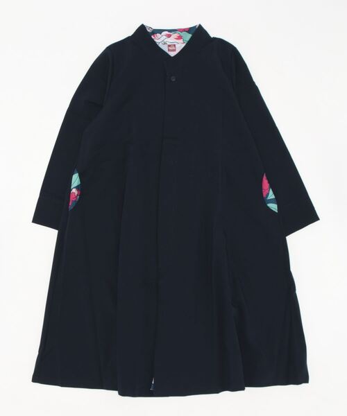 【未使用】倭物やカヤ 花ざかり 八掛 羽織 花柄 ライトアウター 黒 4_19387b97-d049-4dee-8755-