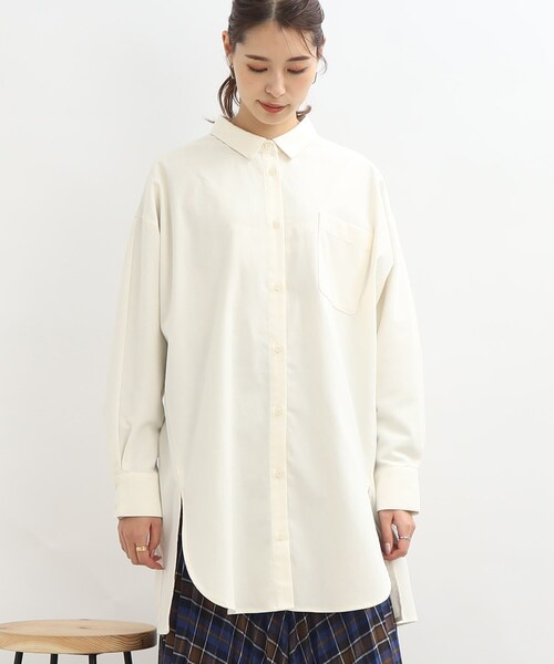 SHOO・LA・RUE(シューラルー)の「◆オーバーサイズシャツ(シャツ/ブラウス・レディース・チャコールグレー/オフホワイト/カーキ・00)」の11枚目の写真