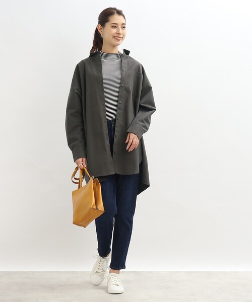SHOO・LA・RUE(シューラルー)の「◆オーバーサイズシャツ(シャツ/ブラウス・レディース・チャコールグレー/オフホワイト/カーキ・00)」の16枚目の写真