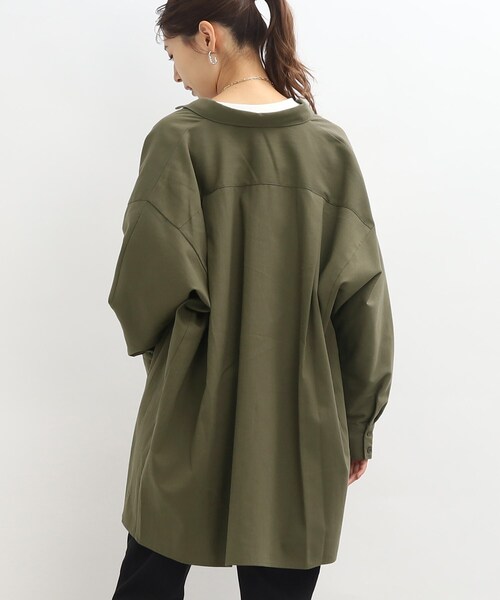 SHOO・LA・RUE(シューラルー)の「◆オーバーサイズシャツ(シャツ/ブラウス・レディース・チャコールグレー/オフホワイト/カーキ・00)」の13枚目の写真
