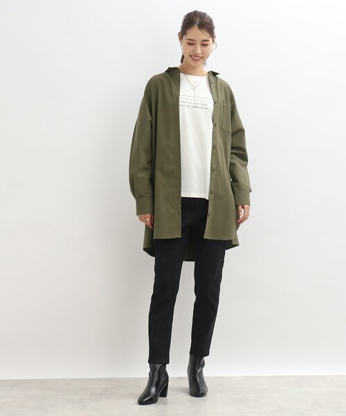 SHOO・LA・RUE(シューラルー)の「◆オーバーサイズシャツ(シャツ/ブラウス・レディース・チャコールグレー/オフホワイト/カーキ・00)」の20枚目の写真