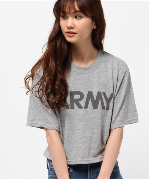 BEAMS BOY(ビームスボーイ)の「SOFFE / ARMY ショートT 15SS(Tシャツ/カットソー・レディース・グレー・ONE SIZE)」の1枚目の写真