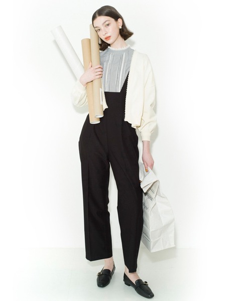 Te chichi TERRASSE（テチチテラス）の「ハイウエストサロペット（サロペット/オーバーオール・レディース・ネイビー/モカ/ブラック・ﾌﾘ-）」の20枚目の写真