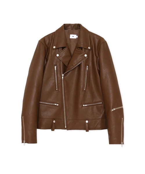 FTW(エフティダブリュー)の「DOUBLE RIDERS JACKET(ライダースジャケット・メンズ・ブラウン/ブラック/アイボリー・LARGE/MEDIUM)」の2枚目の写真